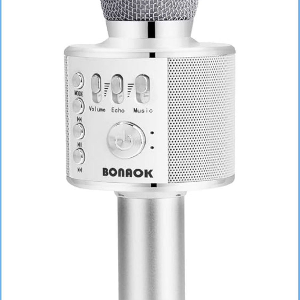 BONAOK Silver Wireless Microphone
